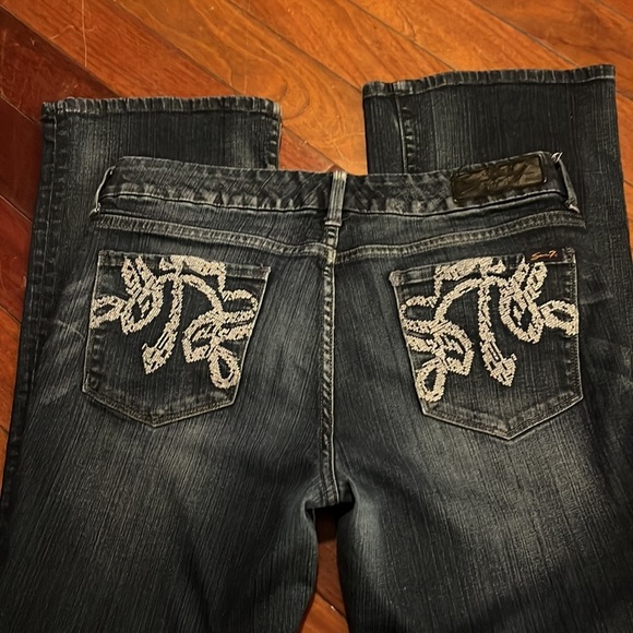 Seven7 size 12 bootcut jeans with silver pocket decoration - Picture 2 of 7
